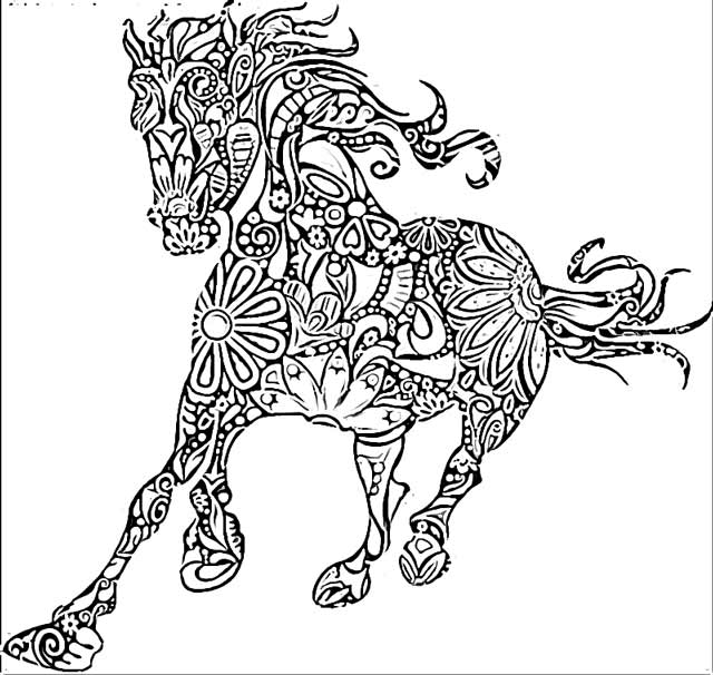 The Holiday Site: Coloring Pages of Horse Mandala Free and Downloadable