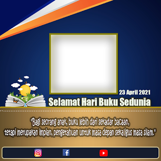 Frame twibbon selamat hari buku  PNG - kanalmu