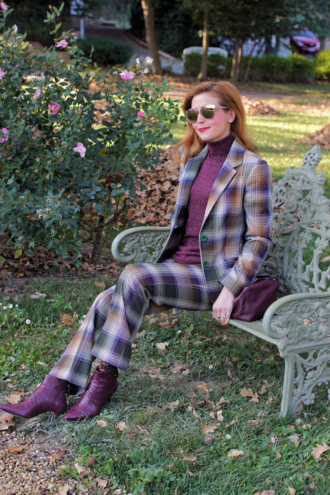 How to wear a plaid suit on Fashion and Cookies fashion blog, fashion blogger style