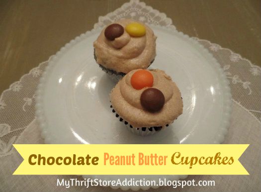 Chocolate peanut butter cupcakes