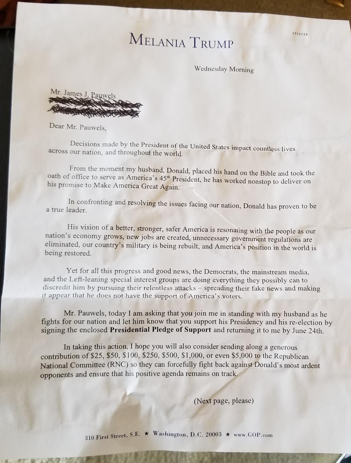 NewGathering: A letter from Melania