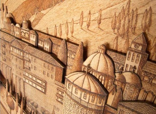Pyrography picture - Zograf Monastery