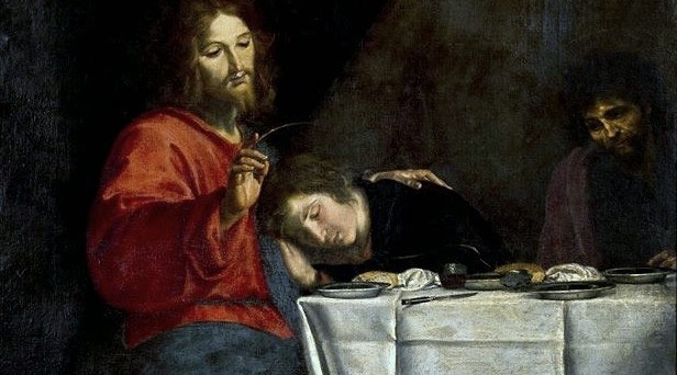 l'Apôtre Jean sur la poitrine de Jésus à la Cène