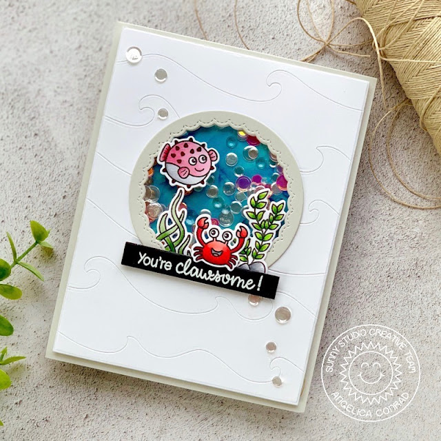 s, Best Fishes & Fancy Frames Summer Themed Shaker Card by Angelica Conrad
