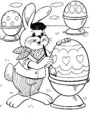 Coloriage paques lapin oeuf