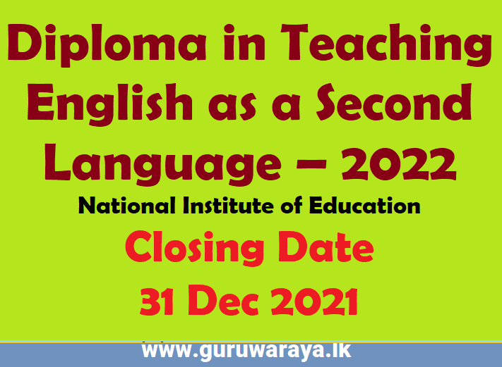 Diploma in Teaching English as a Second Language - 2022