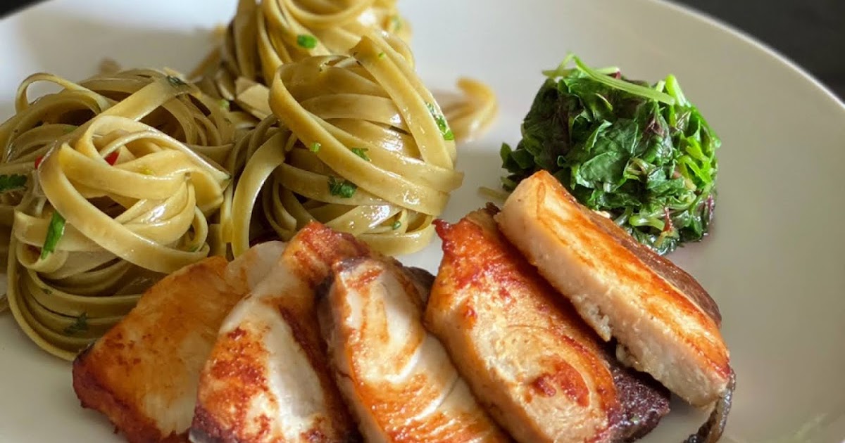 Baking Taitai 烘焙太太 PanFried Hamachi Fillet with Pasta Aglio e Olio