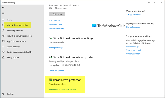 Protection contre les rançongiciels dans Windows Defender