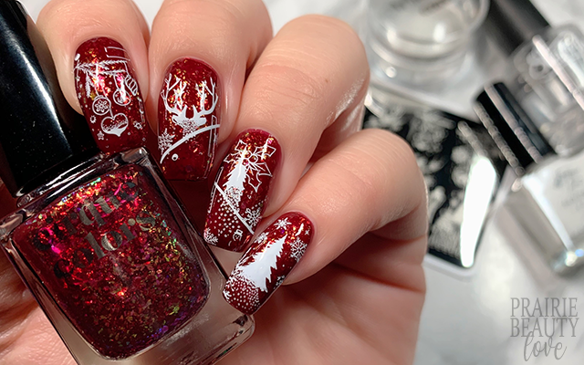 Handmade Press On Nails Red Christmas Holiday, Hand Drawn Jingle Bells and  Christmas Tree, French Tip – Nail Palette