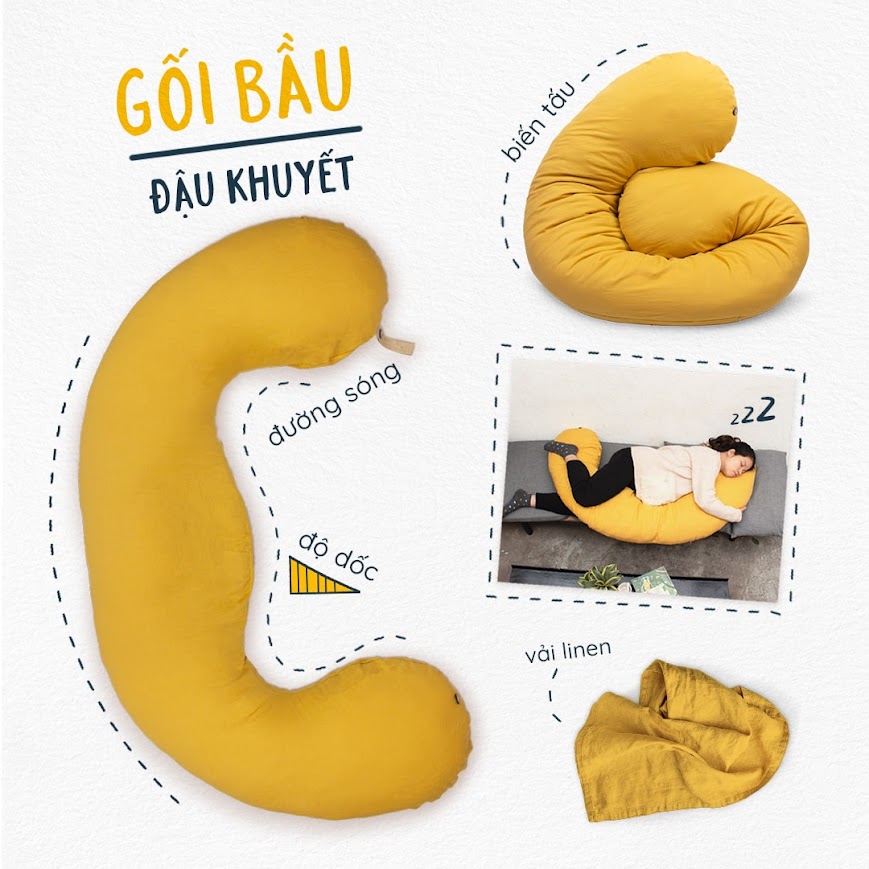 [A159] Hướng dẫn sử dụng Gối Bầu Đậu Khuyết cho giấc ngủ êm ái nhất cho mẹ bầu
