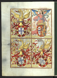 Fólio 7v: Rei de Portugal; Rainha Dona Maria; Do Príncipe; Infante Dom Luís.