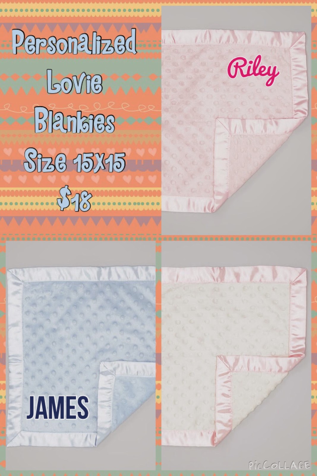 OhSpitBaby Lovies Personalized blankets