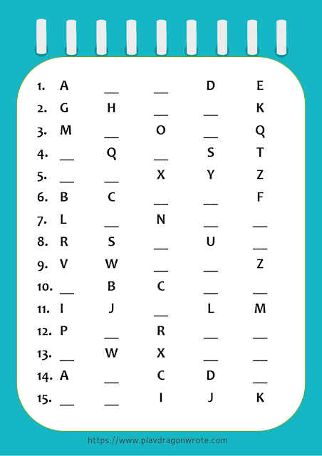 Missing Alphabet Exercises Picture