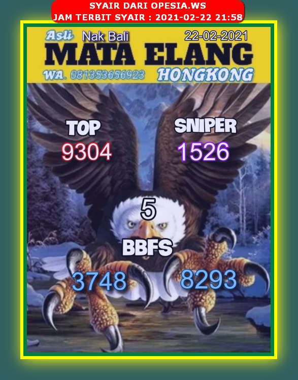 Prediksi Sgp Senin Mata Elang