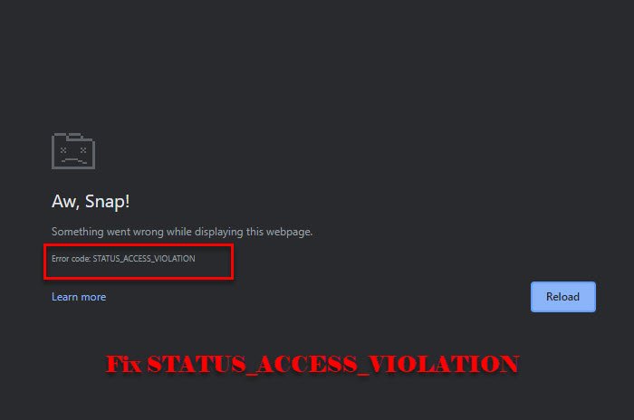 Ошибка STATUS_ACCESS_VIOLATION в Chrome или Edge