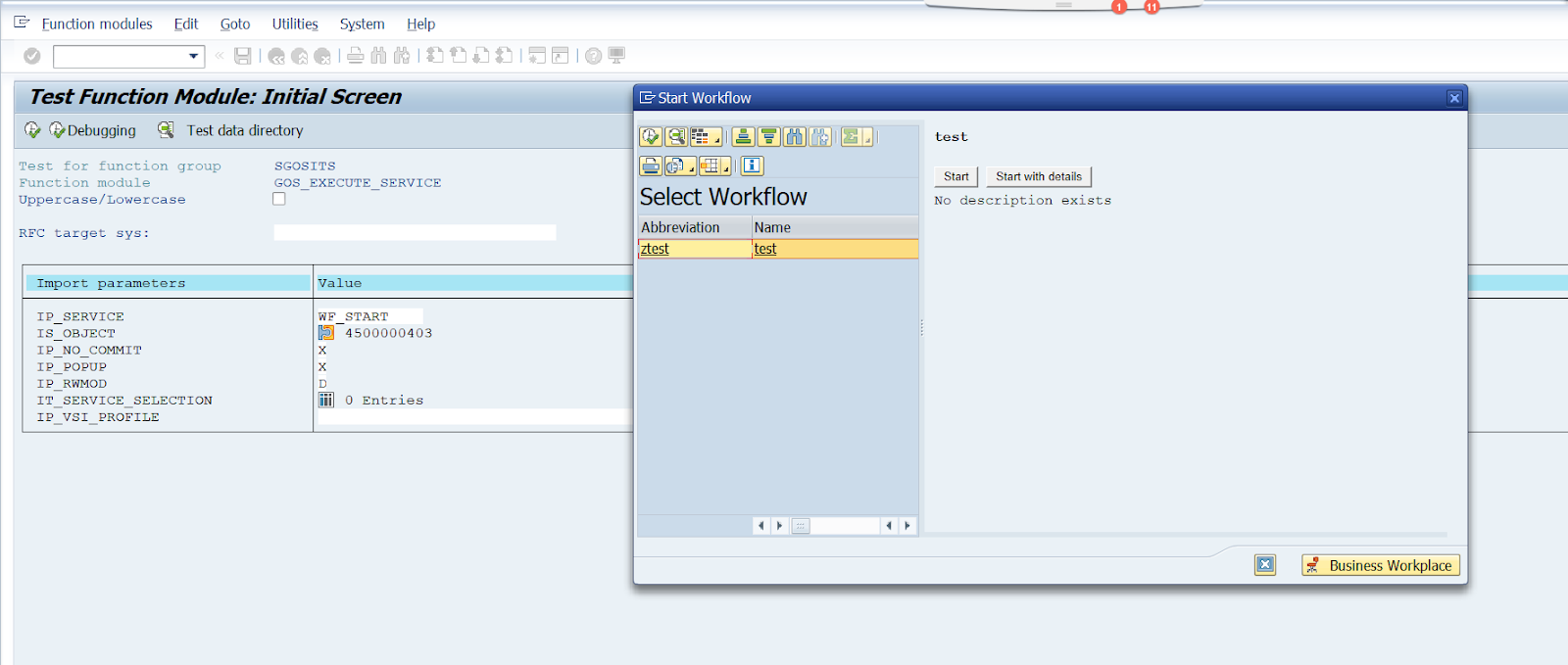 SAP ABAP Central How to Display Workflow Log or Start Workflow in