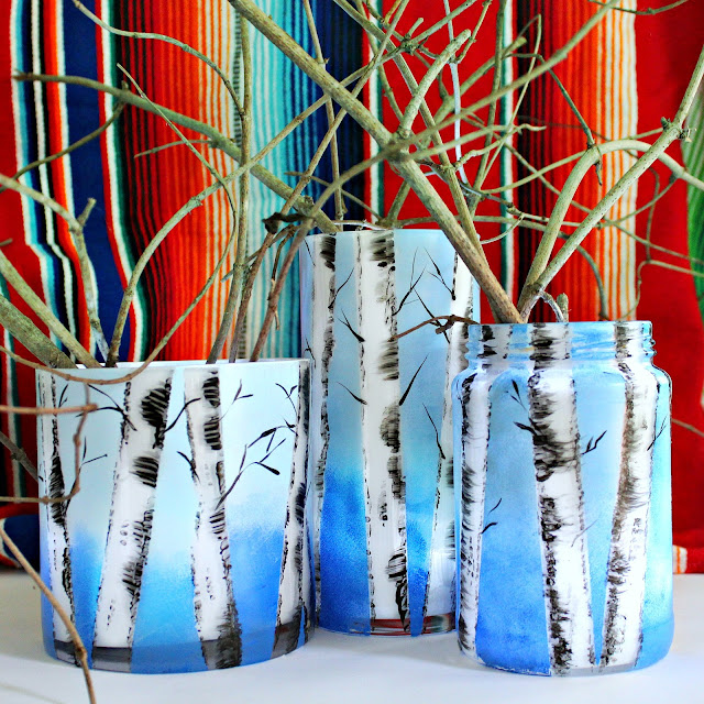 Birch Tree Vases with Upcycled Jars