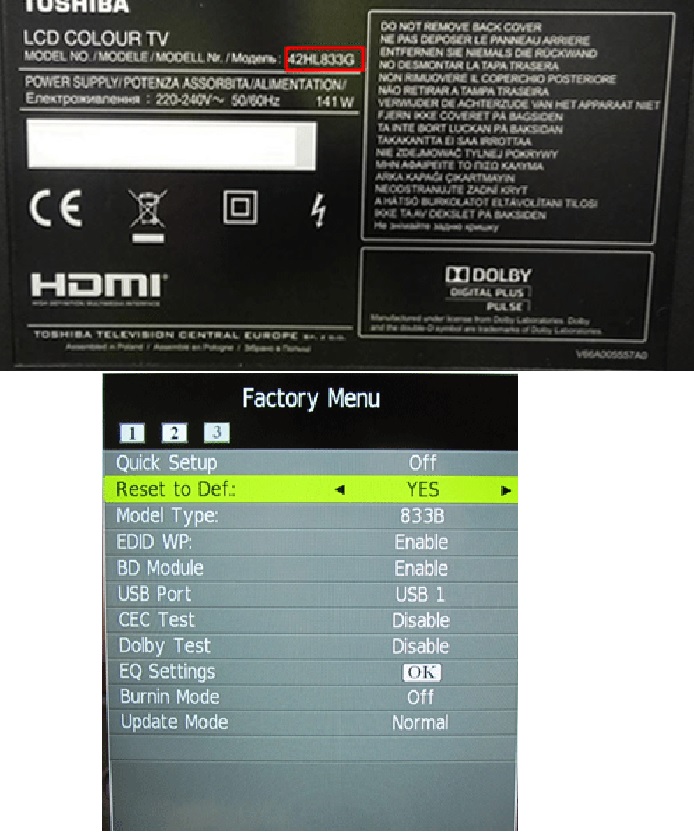 Electro help HOW TO UPGRADE THE FIRMWARE DESTINATION CHANGE TOSHIBA 32AV833G LCD Color