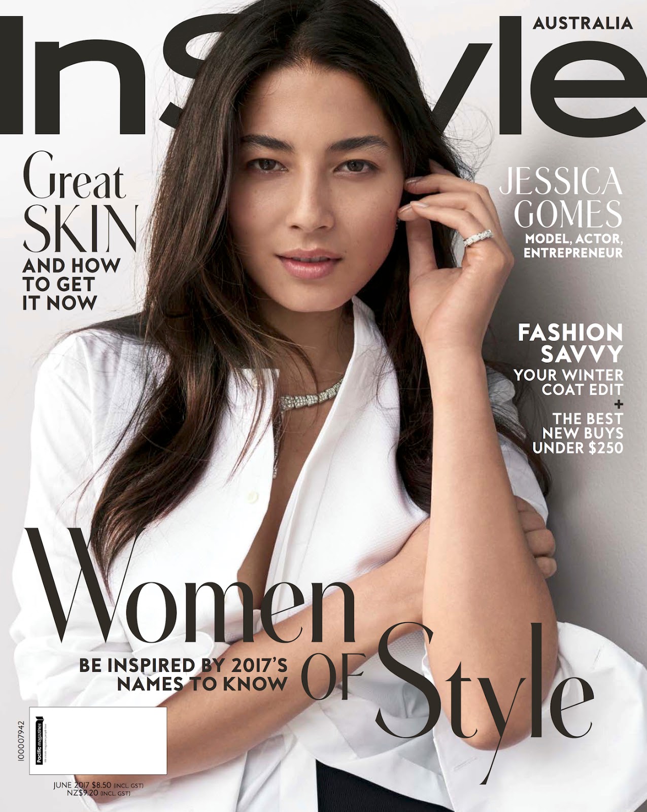 Smile: Jessica Gomes in InStyle Australia June 2017 by Stephen Ward