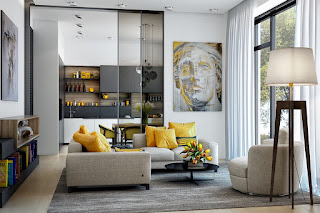 Sala com Apontamentos de Decoração em Amarelo
