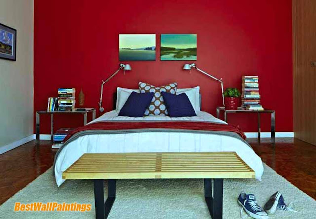 Red And White Bedroom Walls