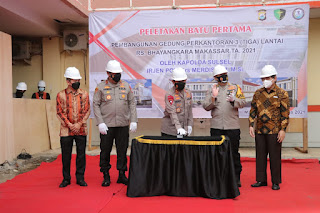 Kapolda Sulsel Letakkan Batu Pertama Dimulainya Pembangunan Gedung Kantor RS Bhayangkara Berlantai 3