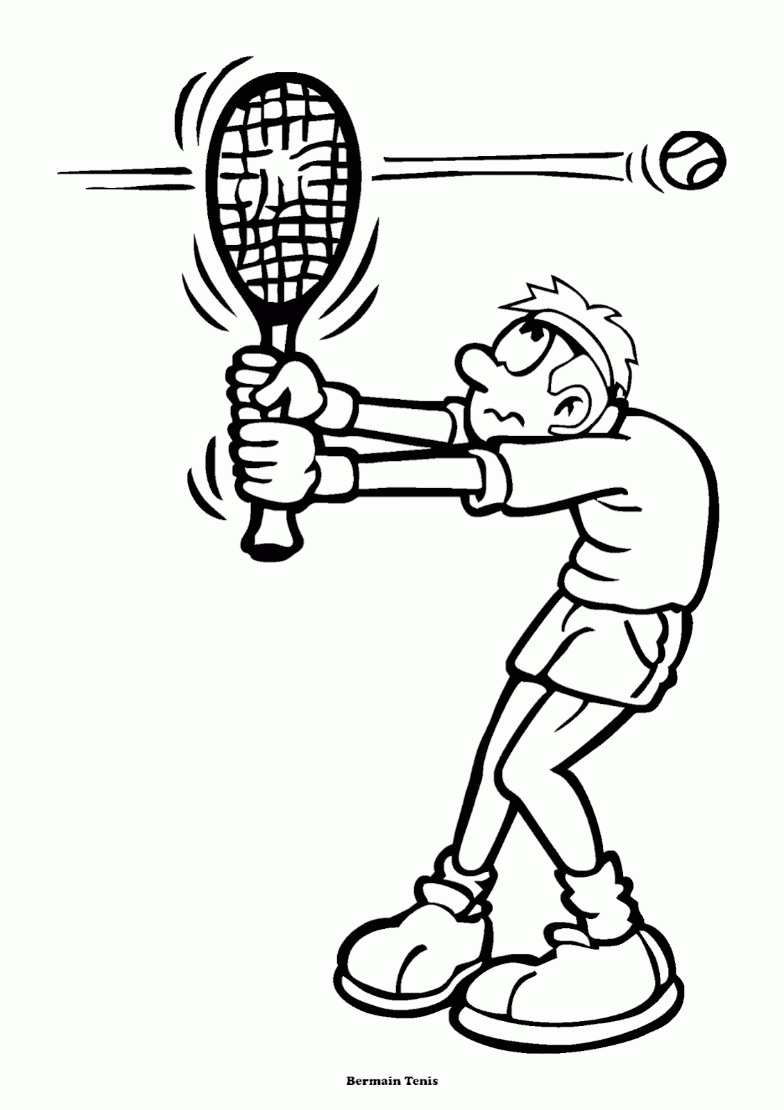 Gambar Mewarnai Pemain Tenis Versi Kartun Contoh Anak Paud Download