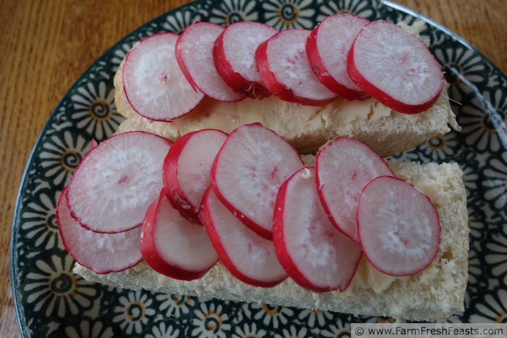 Farm Fresh Feasts Try New ThingsRadish Sandwich (Quick Take)