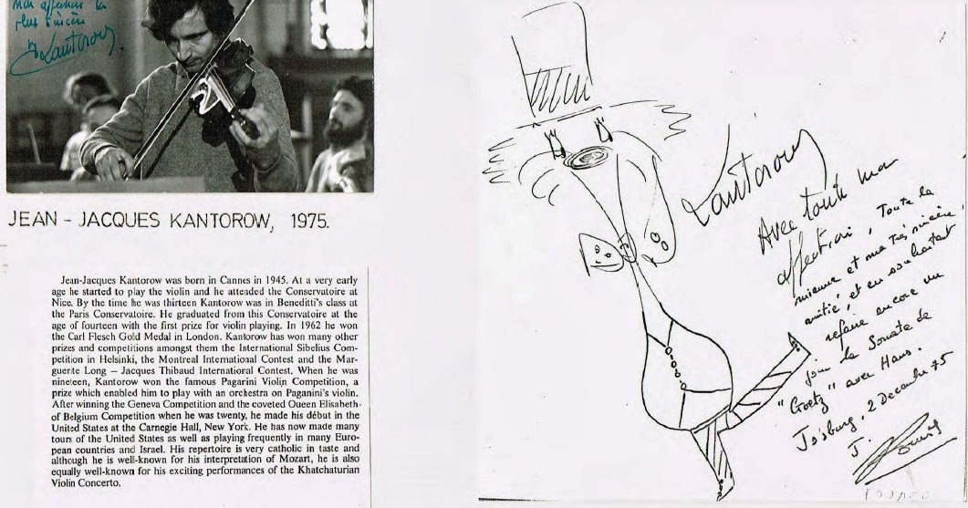 Celebrated musicians' concert tours of Southern Africa 1953 1978 JeanJacques Kantorow French