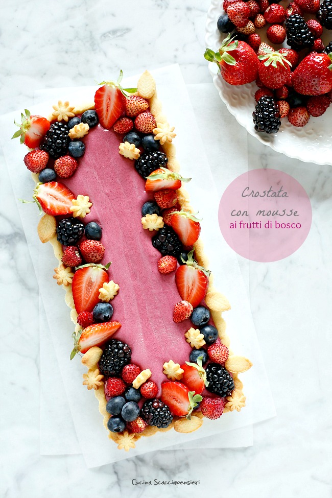 Crostata con mousse ai frutti di bosco | Cucina ...