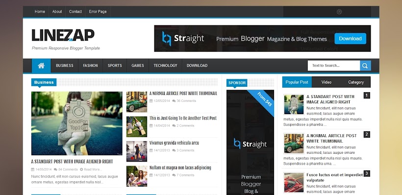 Linezap Free Blogger Template