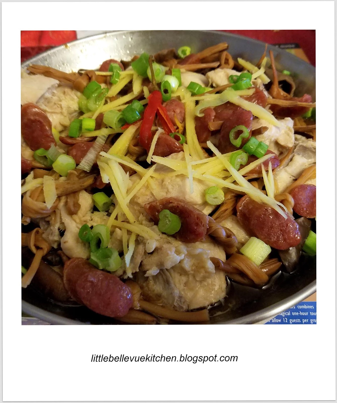 Little Bellevue Kitchen Steamed Chicken with Mushroom and Chinese Sausage