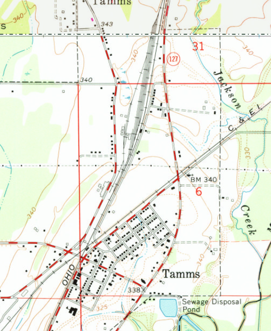 Towns and Nature Tamms, IL C&EI+GM&O Depot and GM&O Railyard