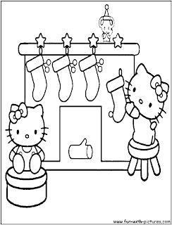 Hello Kitty Christmas Coloring Page activity for kids