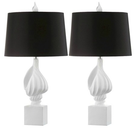 Black and White Shell Table Lamps