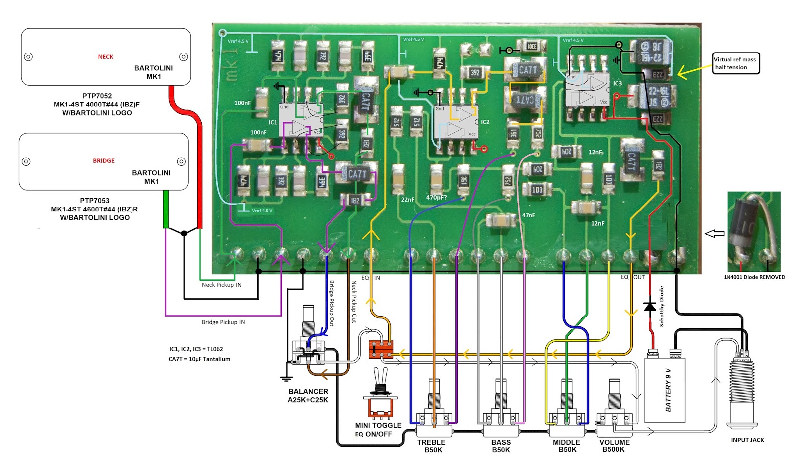 Cort A4 & Bartolini MK-1 enhancements: MK-1 Preamp Anatomy (OVERALL