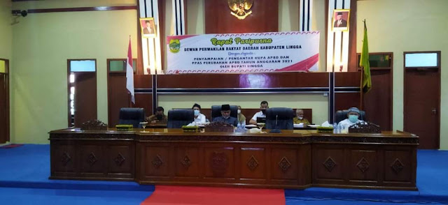 Bupati Lingga Sampaikan KUA PPAS APBD-P Tahun Anggaran  2021