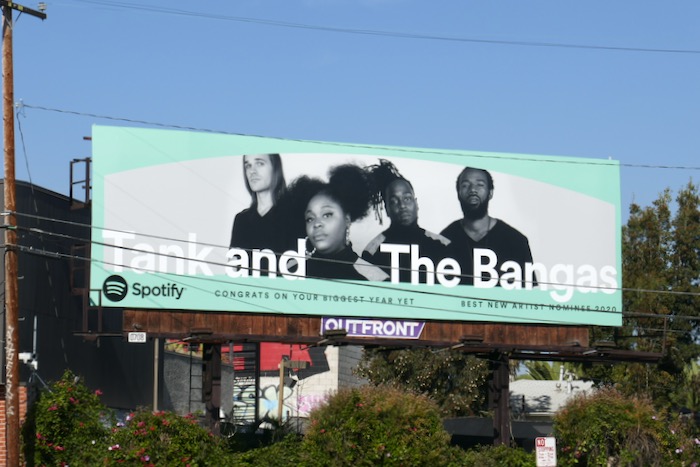 Tank and The Bangas Best new artist 2020 nominee Spotify billboard Tank and Bangas 2020 nominee Spotify billboard