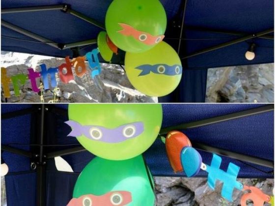 Balloon Decoration for Ninja Turtles Birthday Party