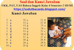 Soal Dan Kunci Jawaban Ukk Pat Bahasa Inggris Kelas 4 Semester 2 Sd Mi Sudut Baca