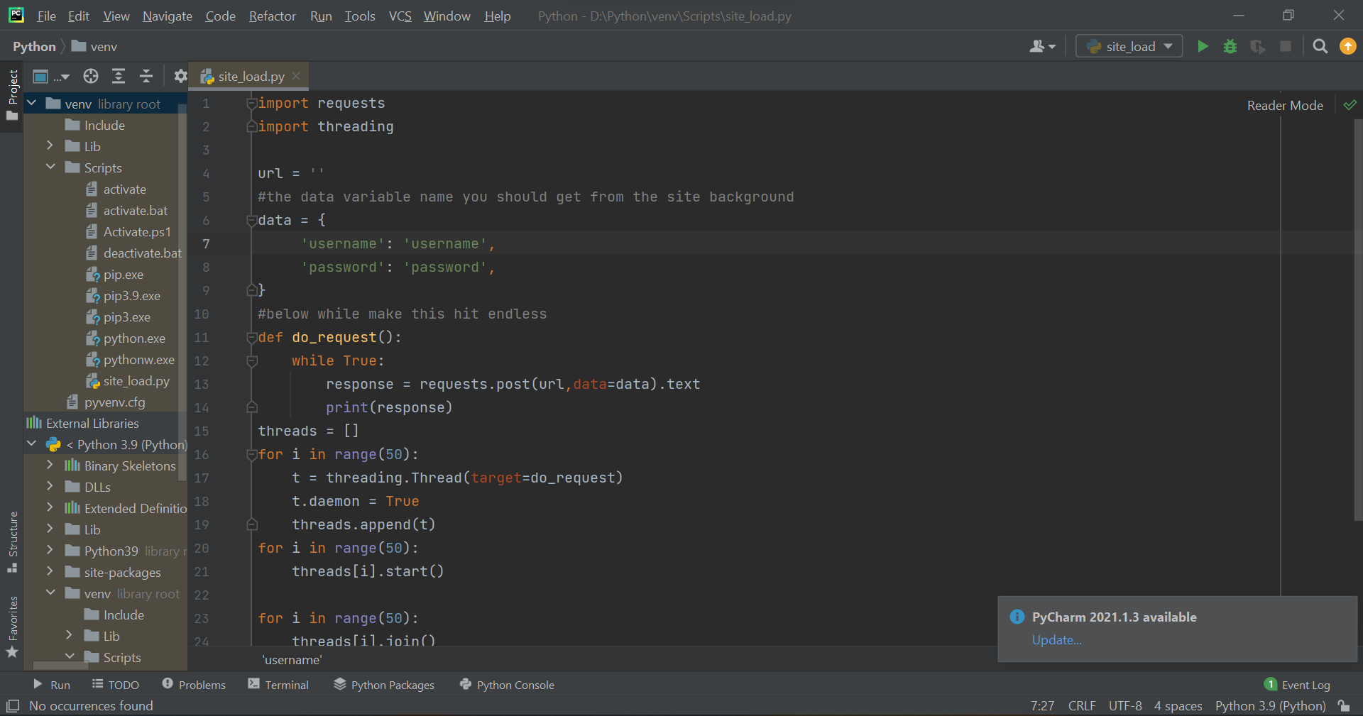 ModuleNotFoundError: No module named 'requests'