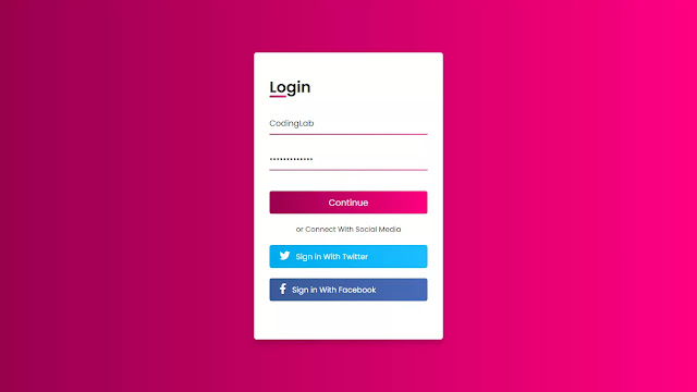 Animated Login Form using HTML CSS