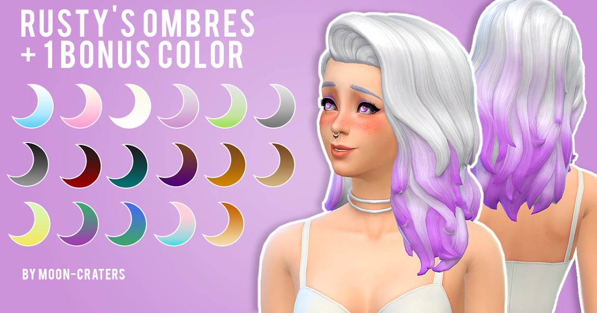 My Sims 4 Blog Long Flipped In Rusty Ombres 1 Bonus Color By Mooncraters