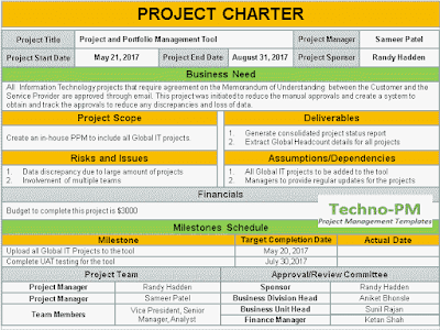Project Charter Template PPT Download - Project Management Templates