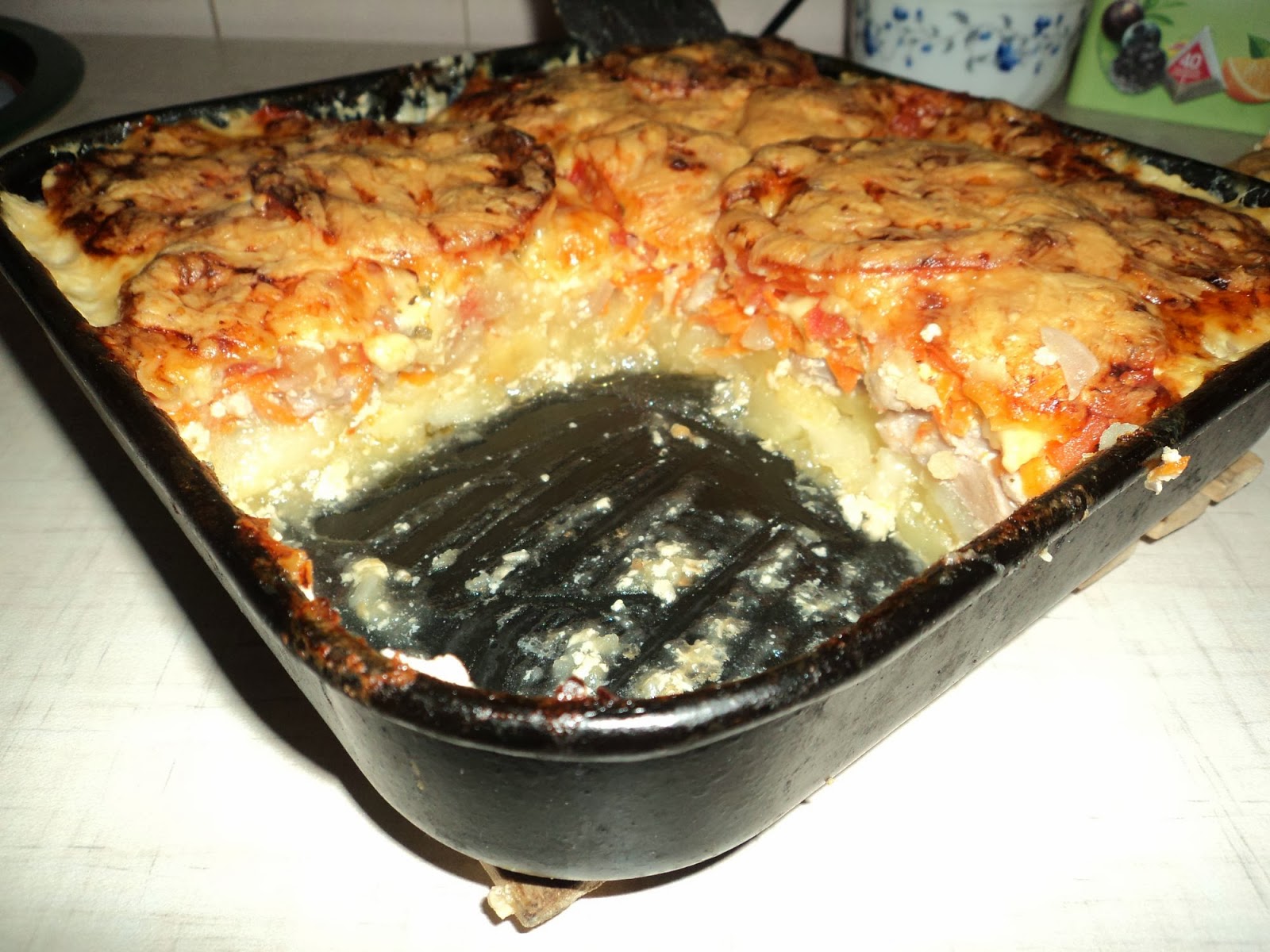 Запеканка с мясом и овощами
