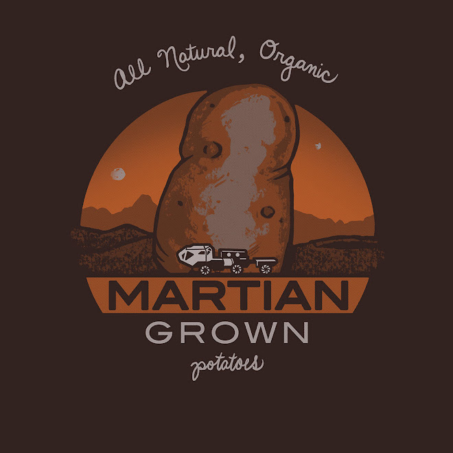Today's T: 今日の「ザ・マーシャン」のマーク・ワトニーさんの火星農園から直送の有機栽培ポテト Tシャツ