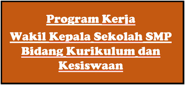 Contoh Program Kerja Wakil Kepala Sekolah Bidang Kurikulum