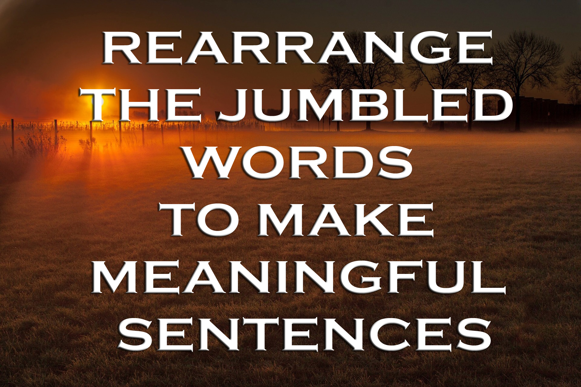 ENGLISH GRAMMAR REARRANGE THE JUMBLED WORDS TO MAKE MEANINGFUL SENTENCES EDUCSECTOR