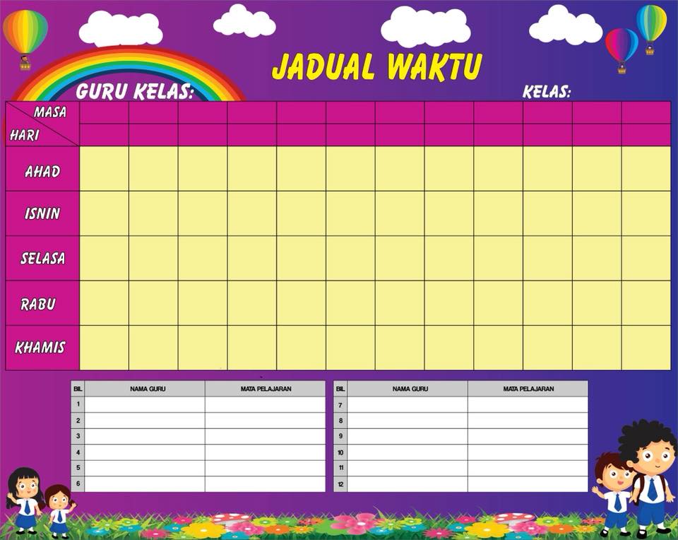 Jadual Bertugas Template - Week of Mourning