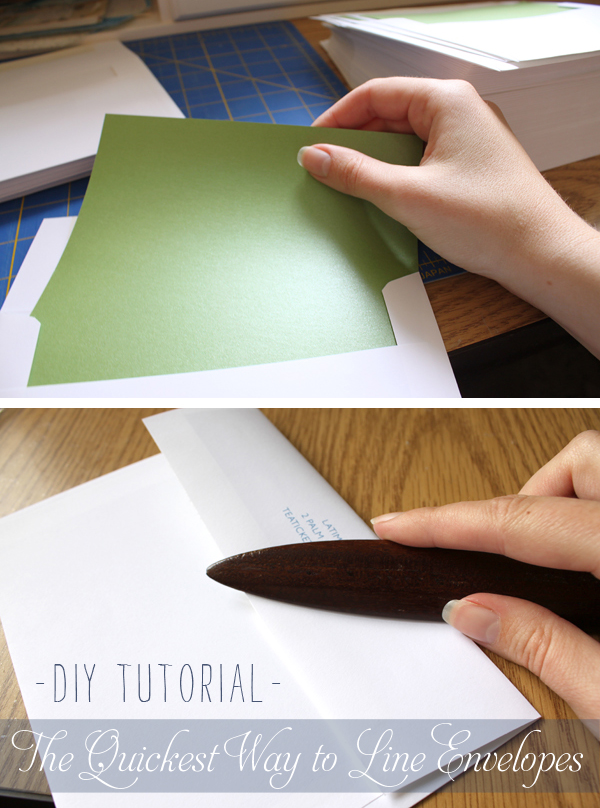DIY Tutorial The Quickest Way to Line Envelopes With Envelope Liners - a must read for DIY wedding invitations